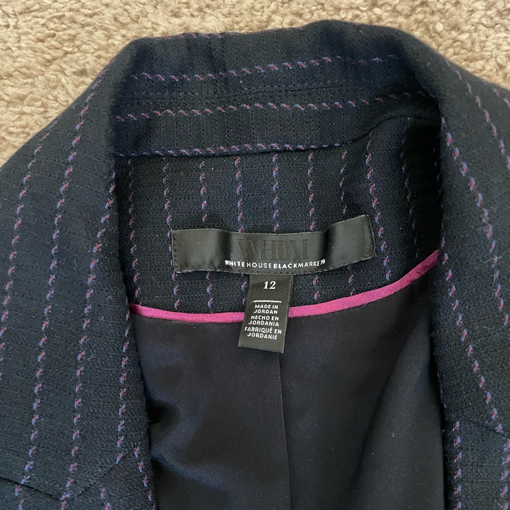 White House Black Market Charcoal Pinstripe Blazer - Picture 2 of 4